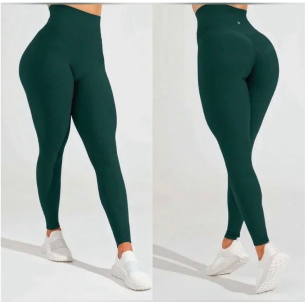 Buffbunny Material Girl‎ Ribbed Legging High Rise Compression Size Small Green